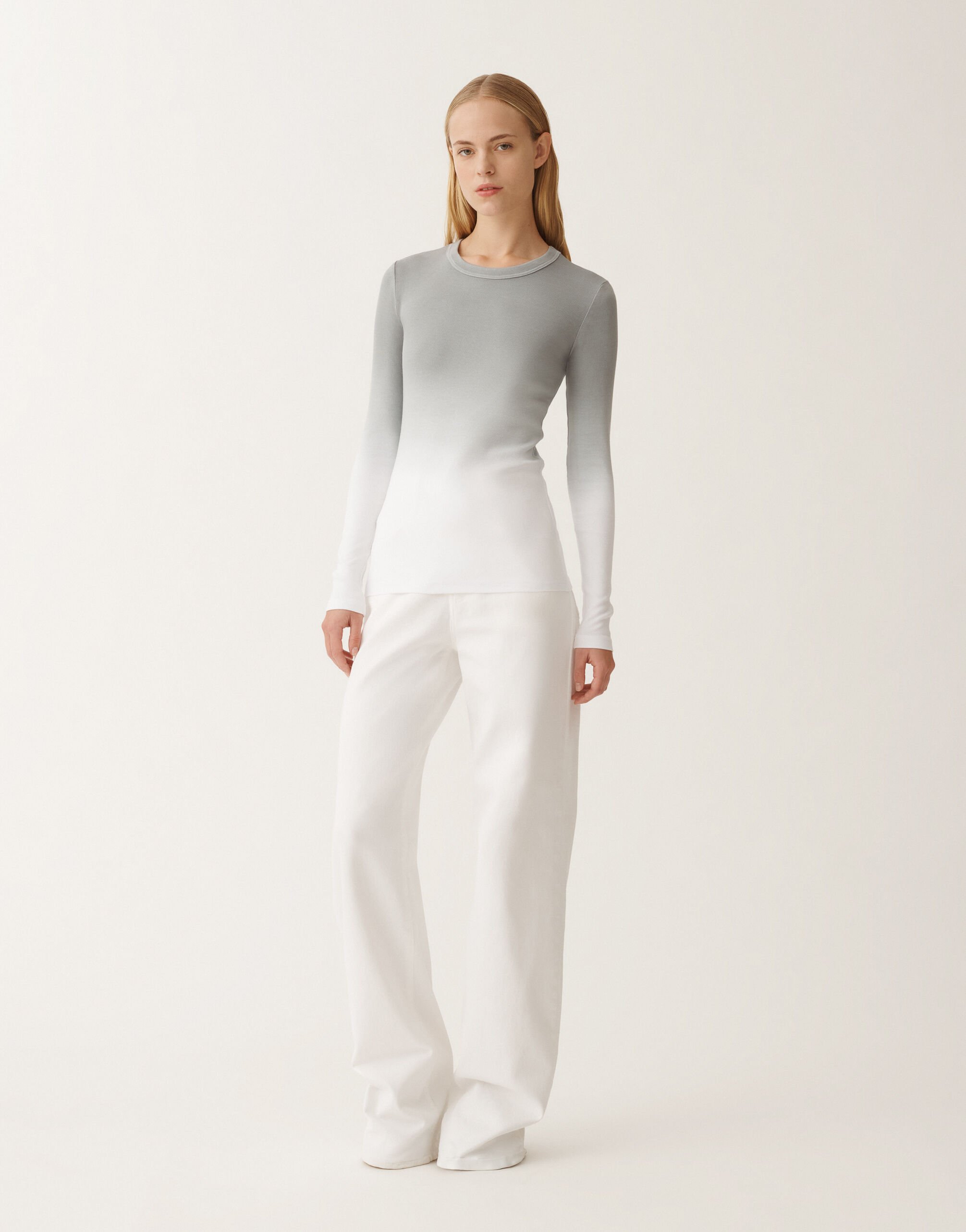 Fabiana Filippi T-shirt en jersey à imprimé dégradé, cendre GRIS JED265F153L2870000