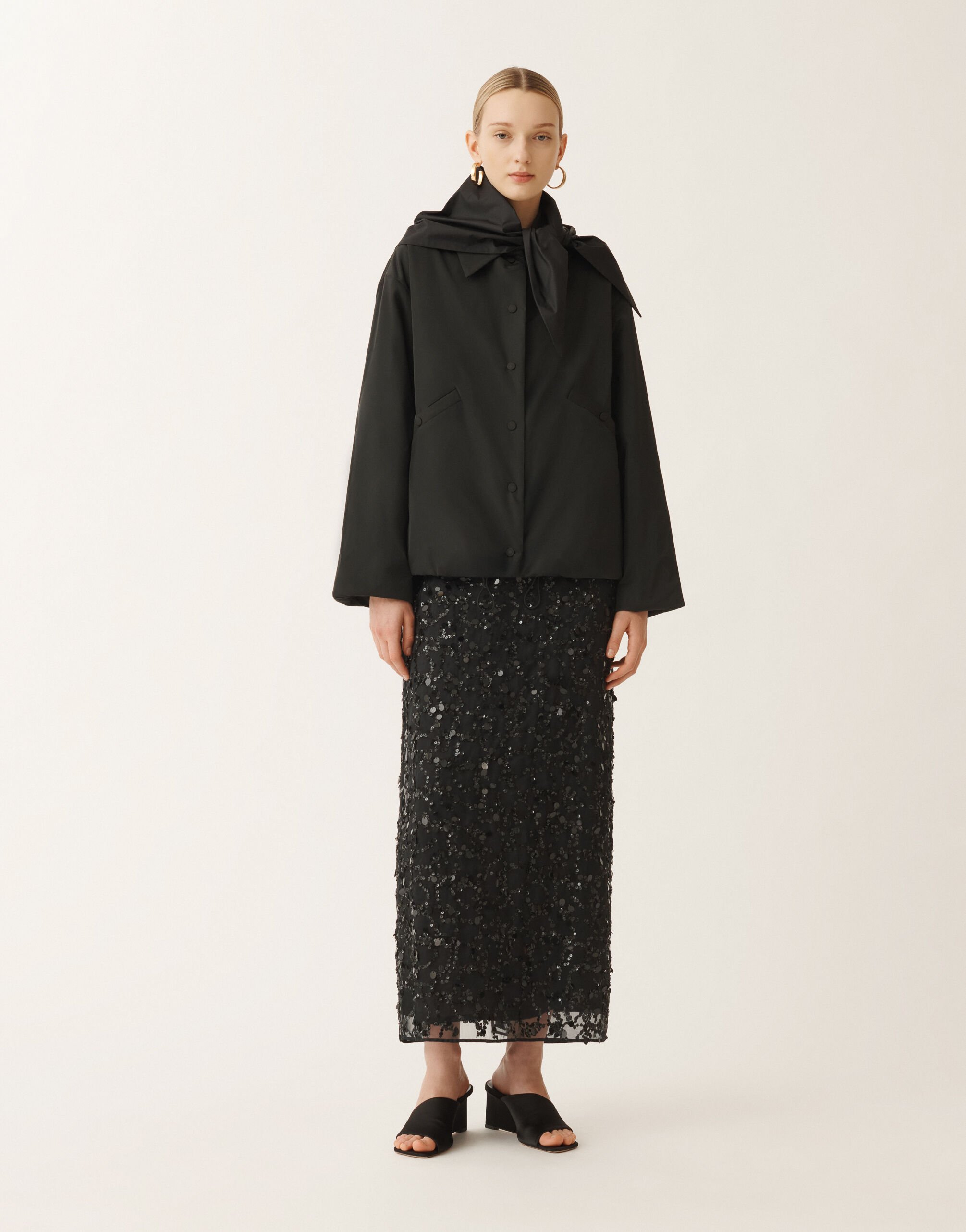 Fabiana Filippi Giacca coach in taffetà tecnico, nero NERO CTD265F247L1930000