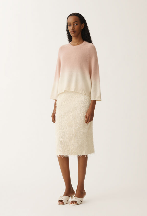 Fabiana Filippi Gradient platinum cape, blush PINK MAD265F102L1600000