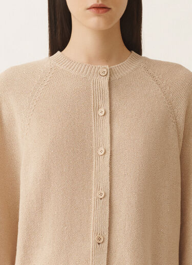 Fabiana Filippi Cotton and linen cape cardigan with sequins, sand SAND MAD275F528D2730000