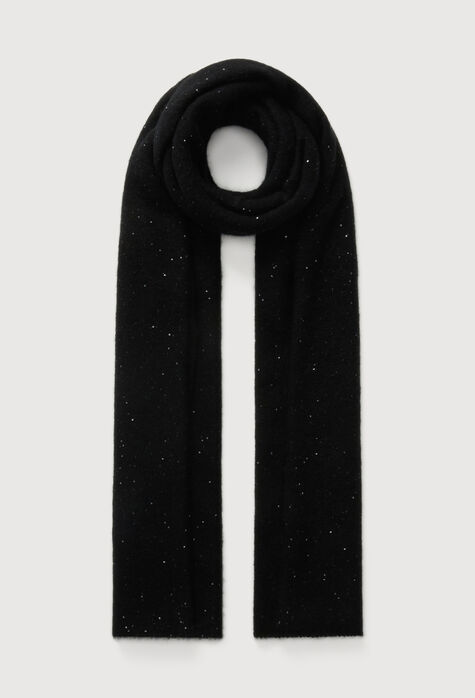 Fabiana Filippi Large sequinned scarf, black SAD274A829H1570000
