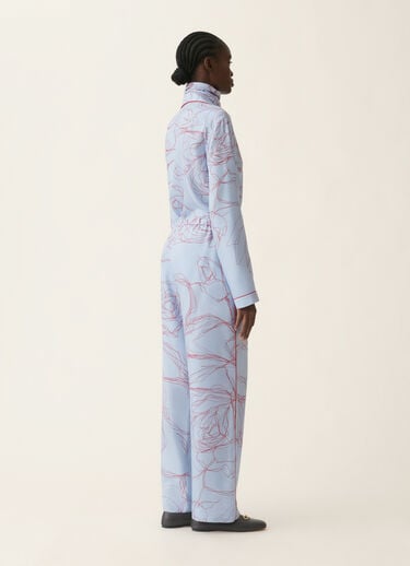 Fabiana Filippi Silk twill trousers, light blue Light blue PAD216F315M3030000