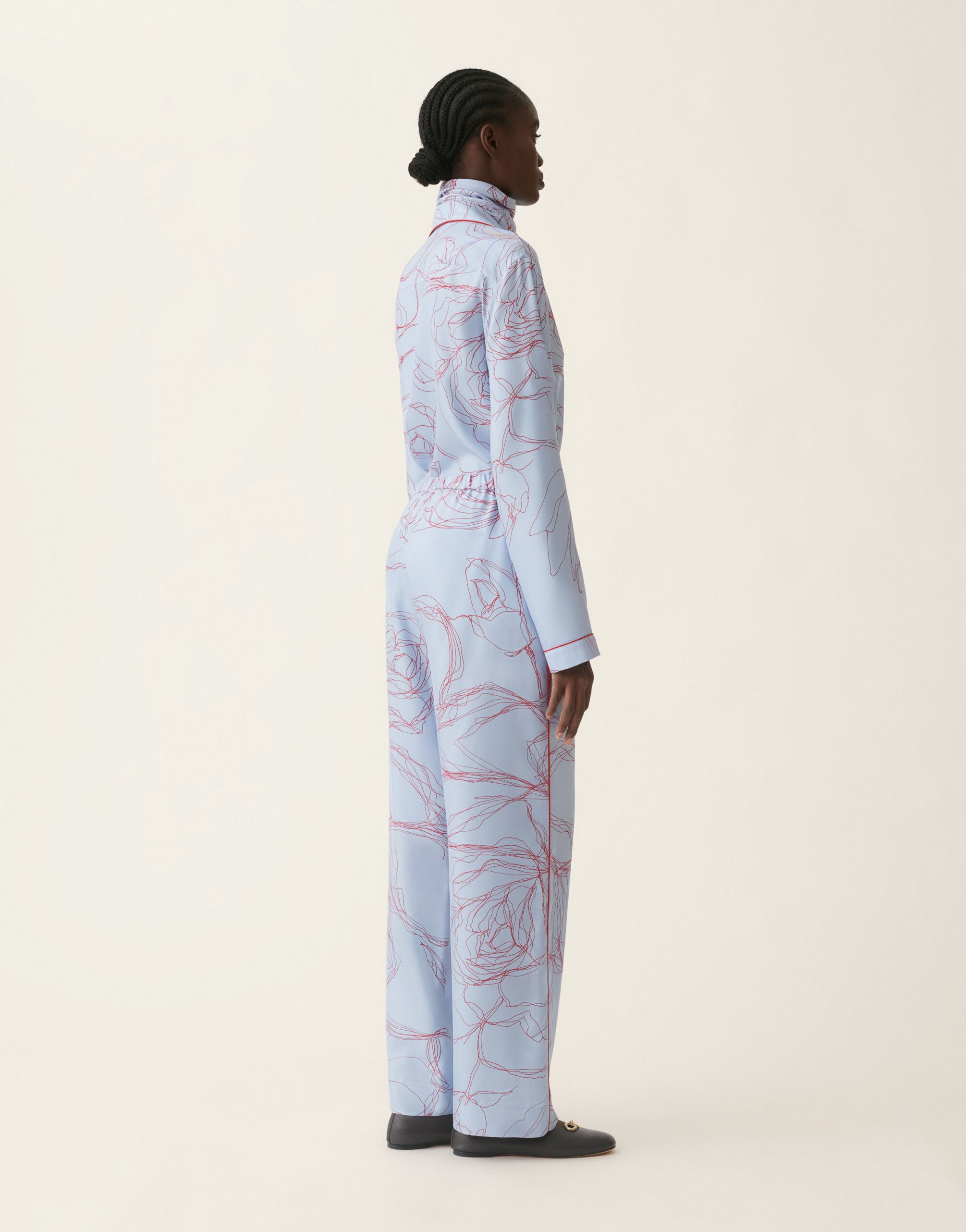Fabiana Filippi Silk twill trousers, light blue Light blue PAD216F315M3030000