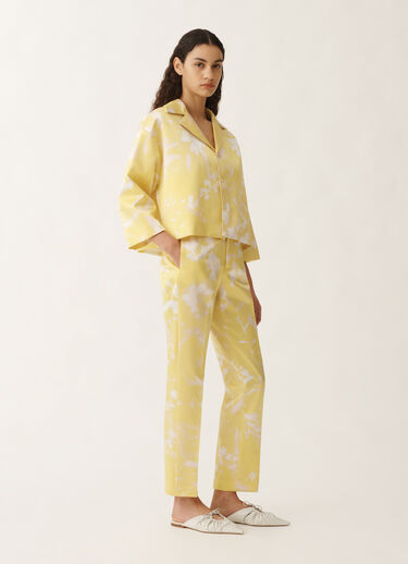 Fabiana Filippi Hose Montefalco aus Seide mit Print Tilia, zedernfarben GELB PAD265F326D8270000