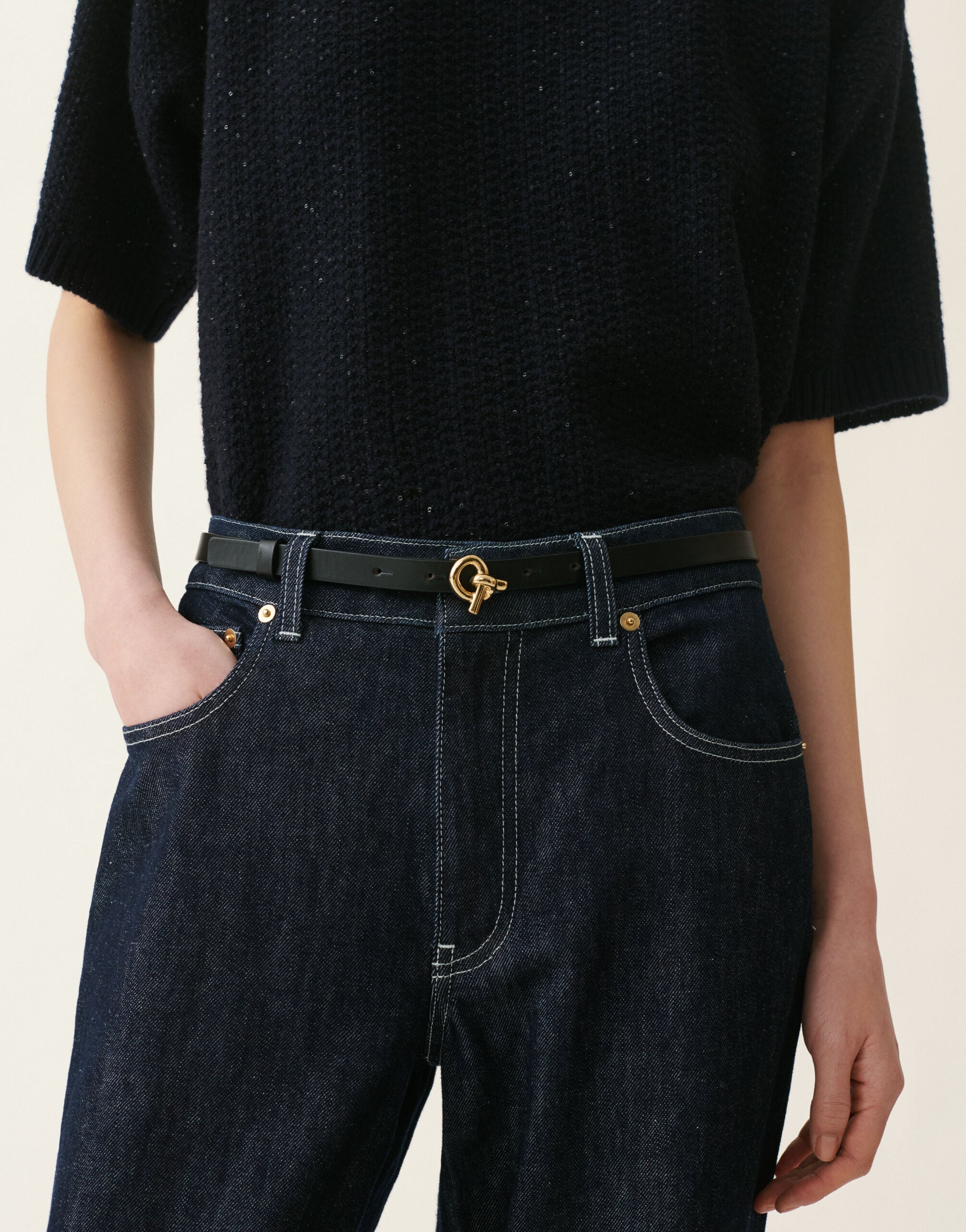 Ceinture en cuir, noir Fabiana Filippi Ceinture en cuir, noir Noir AAD216A863M5270000