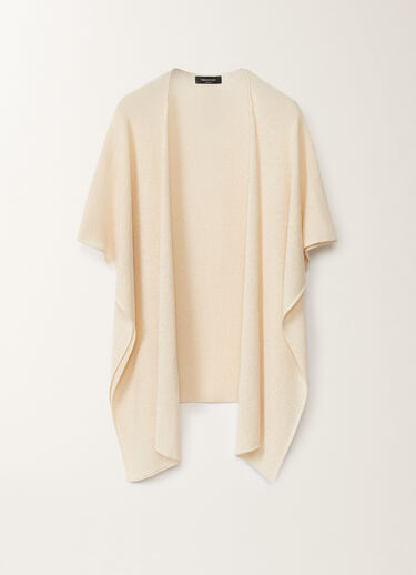 Fabiana Filippi Cotton and linen cape with sequins, vanilla VANILLA SAD275A009D2730000