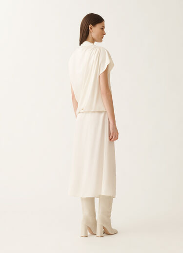 Fabiana Filippi Envers satin dress, butter WHITE ABD215F169L5960000