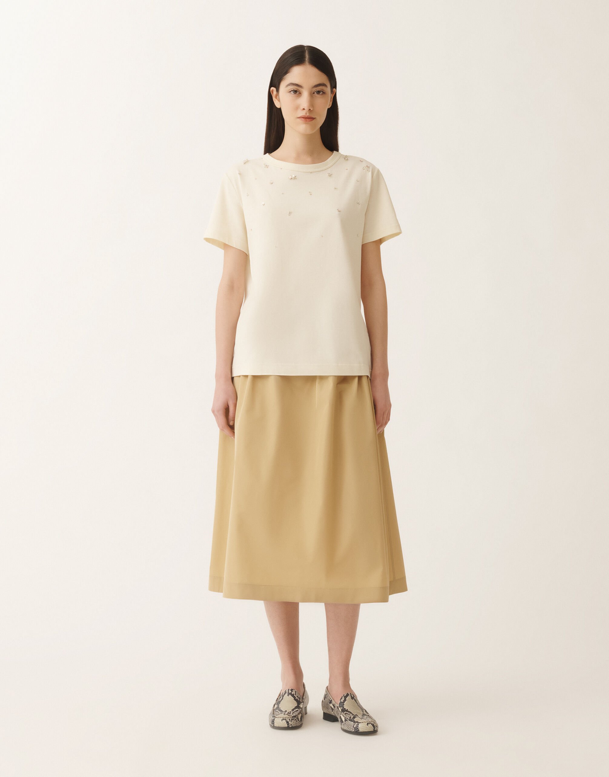 Fabiana Filippi Jersey T-shirt, vanilla VANILLA JED275F278L3670000