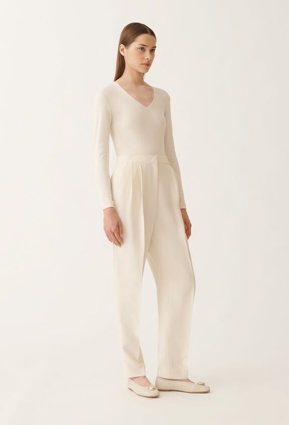 Fabiana Filippi Cady trousers, butter WHITE PAD215F358D8700000