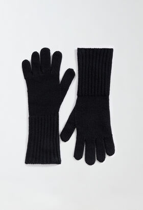 Fabiana Filippi Platinum gloves, black WHITE SAD265A810D8170000
