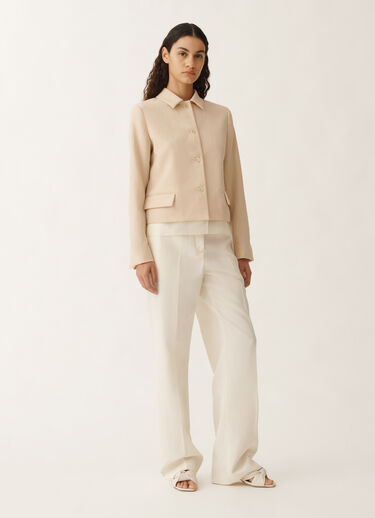 Fabiana Filippi Wool and linen mat jacket, sand BROWN GCD265F314D8220000
