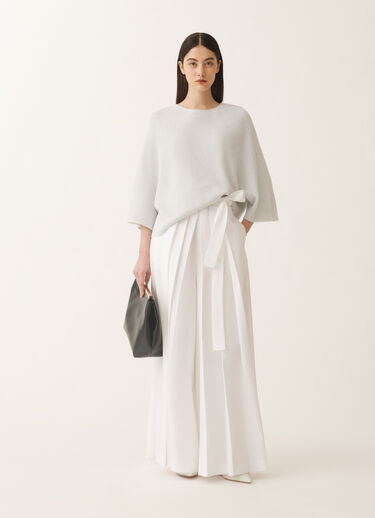 Fabiana Filippi Organic cotton and lurex cape sweater, optical white WHITE MAD275F495L4520000