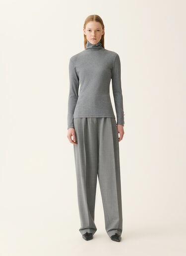 Fabiana Filippi Ribbed cotton jersey turtleneck T-shirt, stone Stone JED226F554M4550000