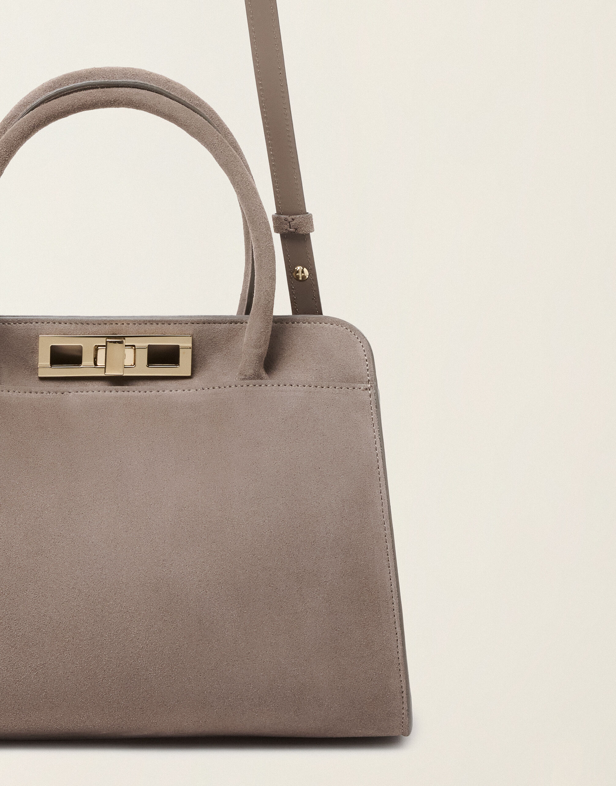 Fabiana Filippi Petit sac à main en daim, moka meringue Moka meringue BGD216A853M5000000