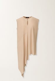 Fabiana Filippi Top asimmetrico in crepe de chine, acero ACERO TPD266F288D9430000