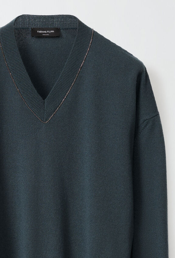 Fabiana Filippi Cashmere sweater, petroleum GREEN MAD224F015SK160000