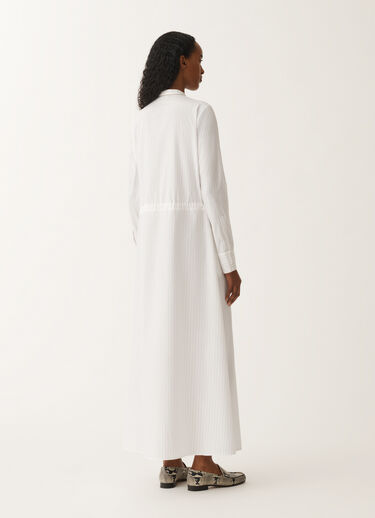 Fabiana Filippi Striped poplin shirt dress, optical white and aloe WHITE ABD265F206L2340000
