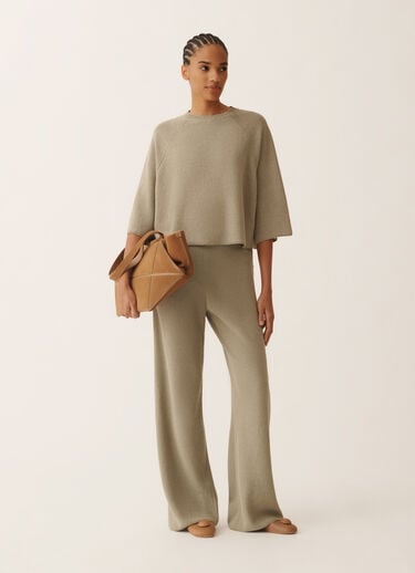 Cotton and linen cape with sequins, khaki Fabiana Filippi Cotton and linen cape with sequins, khaki KHAKI MAD266F349D2730000