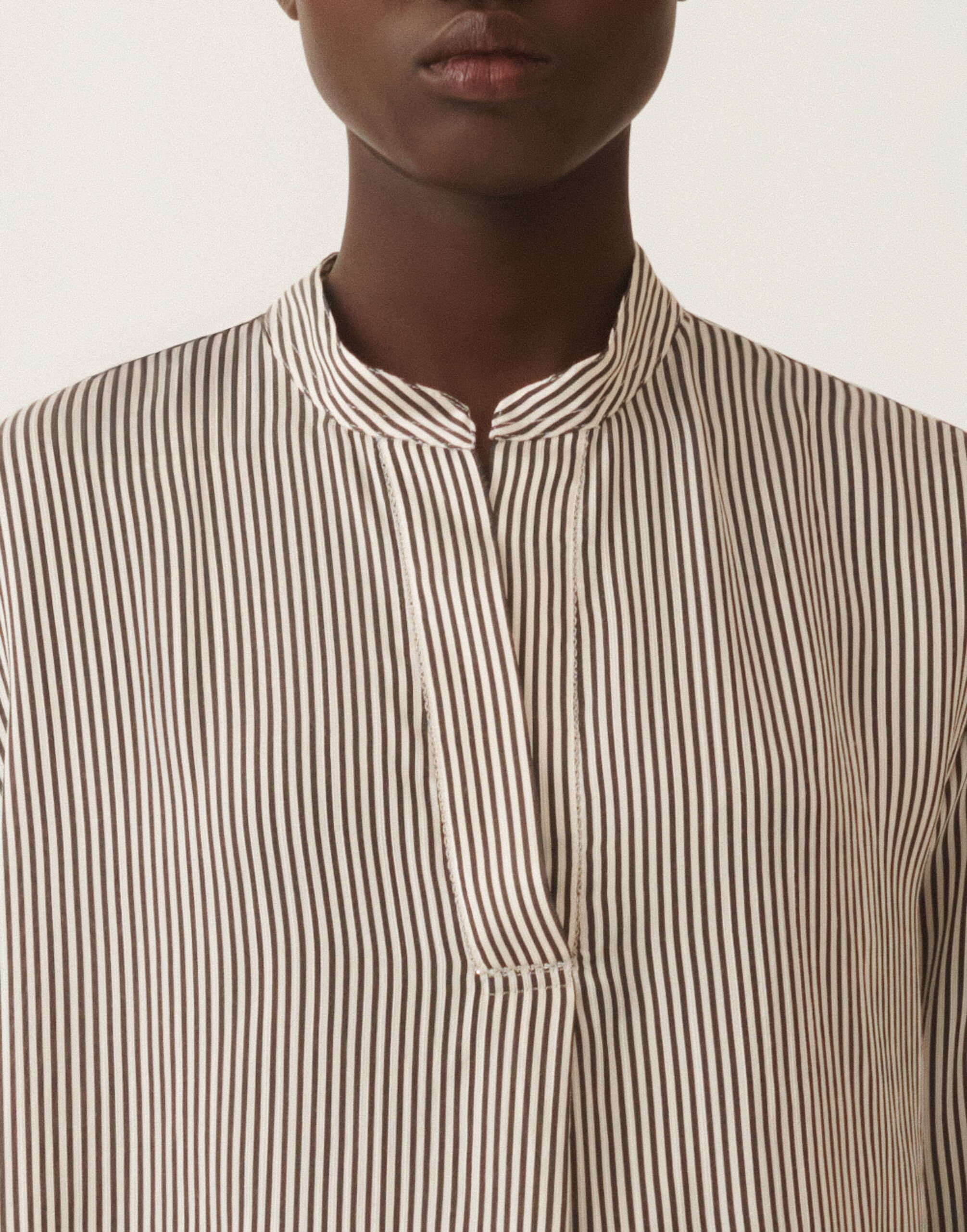 Fabiana Filippi Striped viscose and silk shirt, black and white WHITE/BLACK CADC02F351H8940000