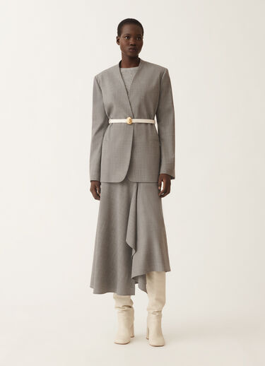 Fabiana Filippi Cool wool asymmetrical skirt, melange rock GREY GND215F414D6200000