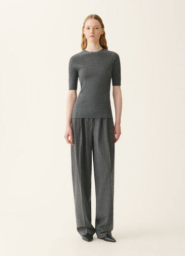 Platinum-Pullover mit Rundhalsausschnitt, Anthrazit Fabiana Filippi Platinum-Pullover mit Rundhalsausschnitt, Anthrazit Anthrazit MAD216F022D2300000