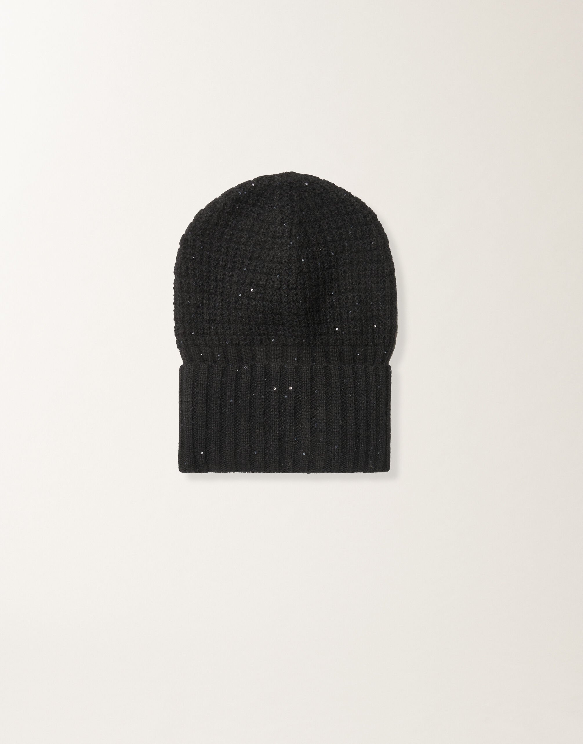 Fabiana Filippi Wool and silk hat with sequins, black Black SAD225A983L6170000