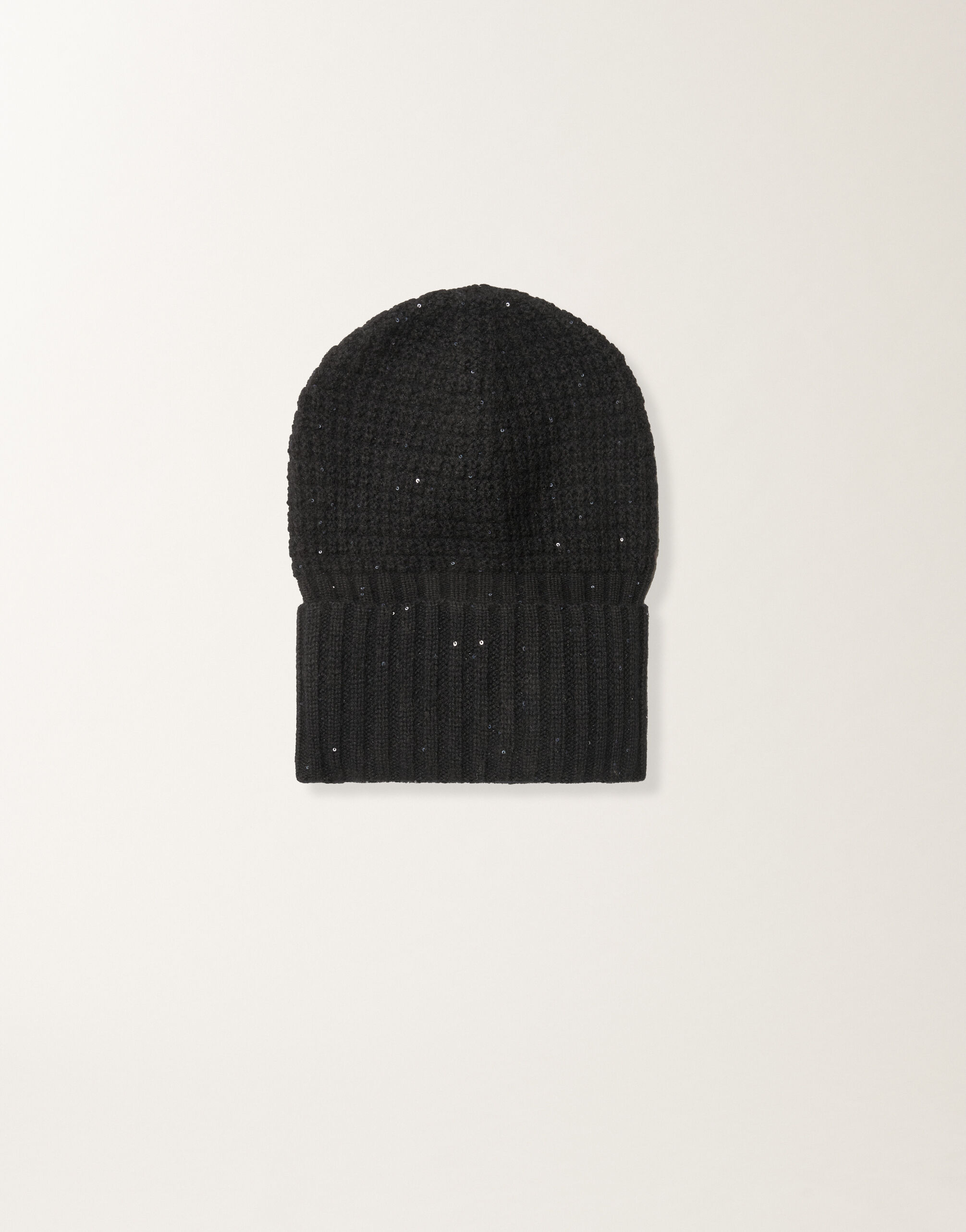 Fabiana Filippi Wool and silk hat with sequins, black Black SAD225A983L6170000