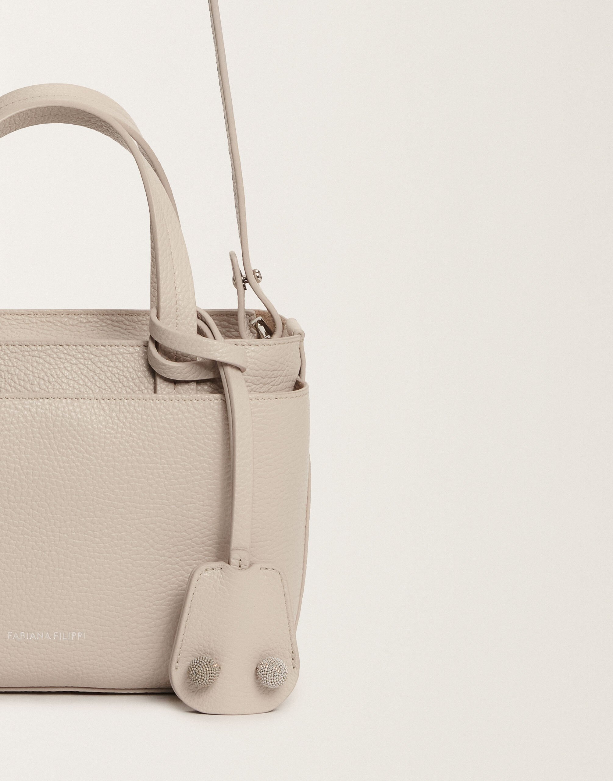 Fabiana Filippi Medium grained leather handbag, marble GREY BGD215A861L8040000