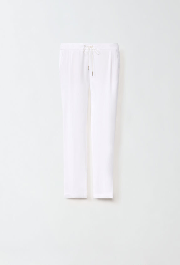 Fabiana Filippi Pantalon Spello  en soie, blanc BLANC PADP02W350X8090000