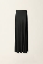 Fabiana Filippi Flared skirt in glossy enver satin, charcoal Charcoal GND216F361D9820000