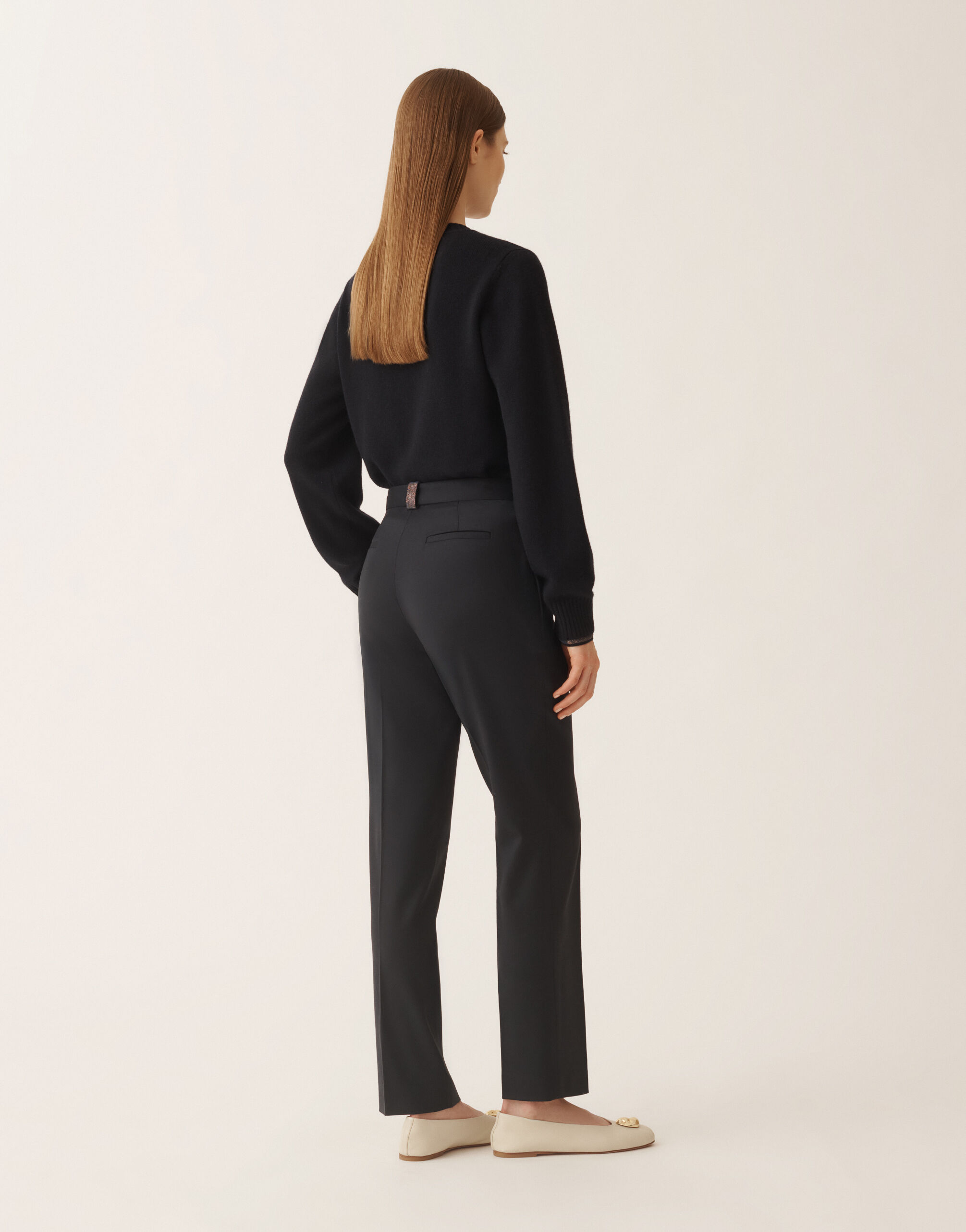 Fabiana Filippi Pantalones Montefalco en franela, azul medianoche Azul PAD225F326L6640000