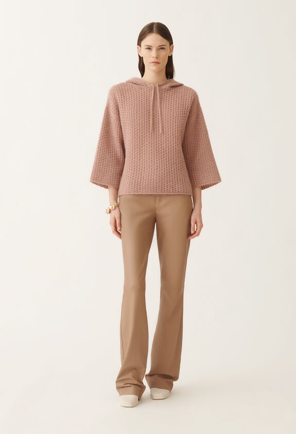 Fabiana Filippi Platinum mohair hoodie, smoke pink PINK MAD215F076L5510000