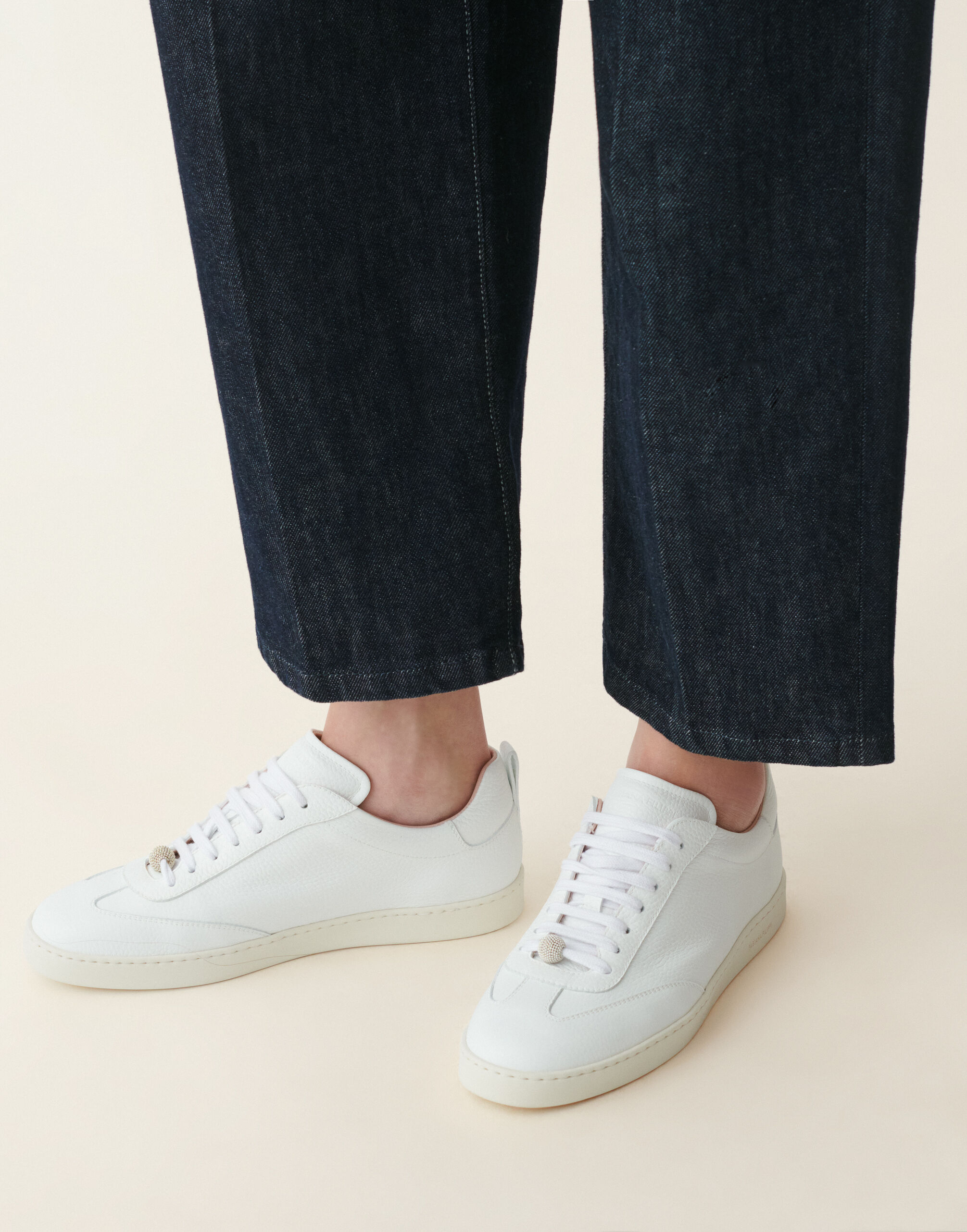 Fabiana Filippi Sneakers en cuir grainé, blanc optique Blanc optique ASD216A846M5040000