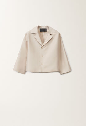 Fabiana Filippi Cotton and silk mikado jacket, greige VANILLA GCD275F677D7870000