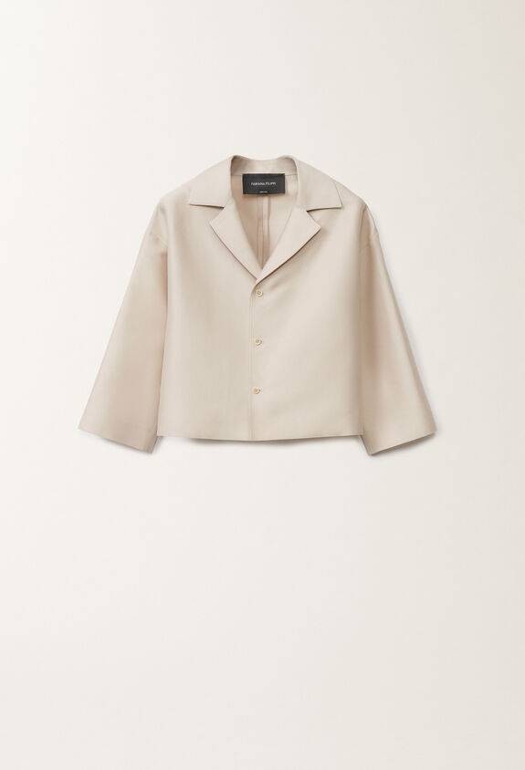Fabiana Filippi Cotton and silk mikado jacket, greige BROWN GCD265F232D7870000