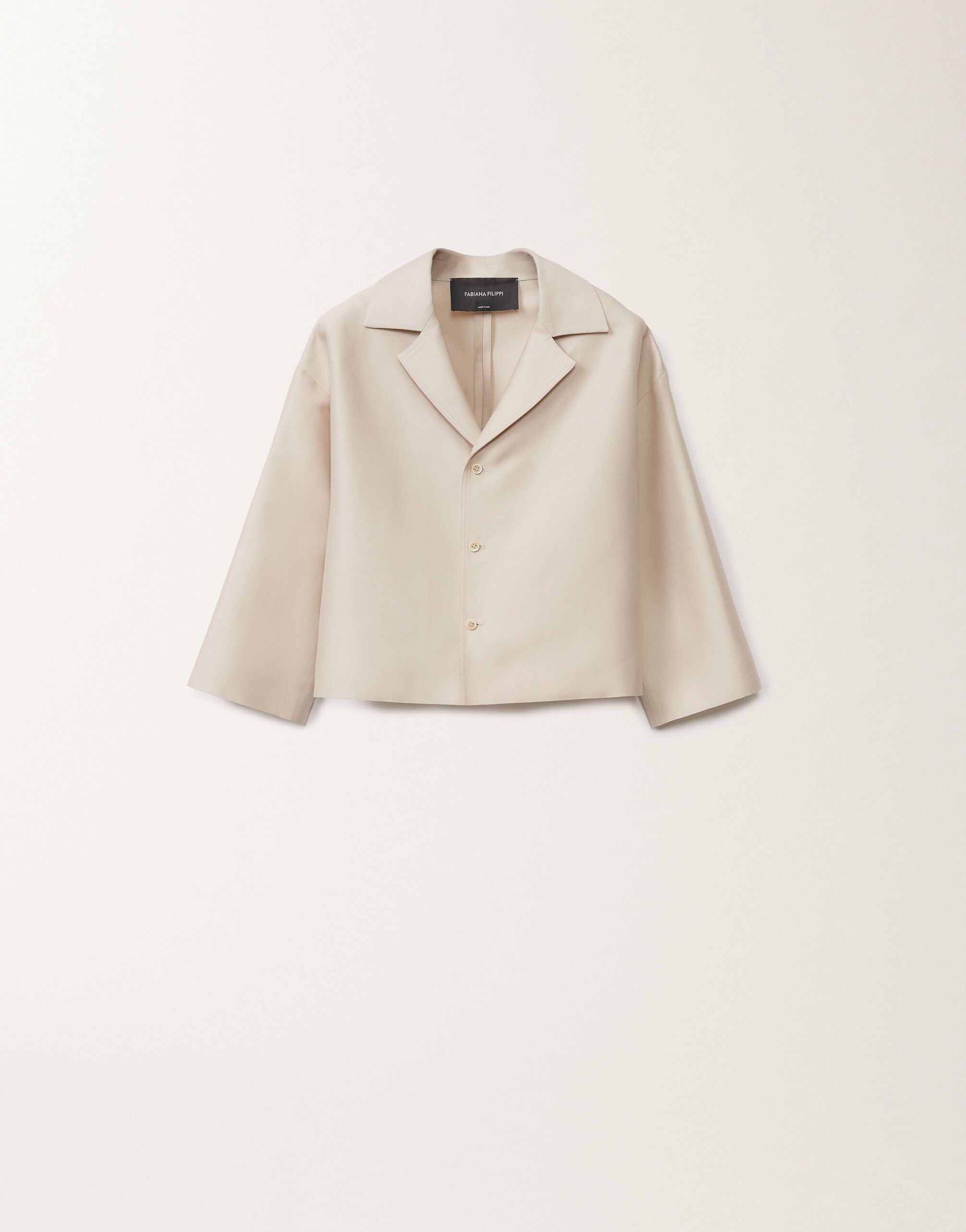 Fabiana Filippi Cotton and silk mikado jacket, greige BROWN GCD265F232D7870000