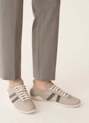 Vintage wave sneakers in nappa leather and suede, light grey Fabiana Filippi Vintage wave sneakers in nappa leather and suede, light grey Gray ASD266A825M0100000
