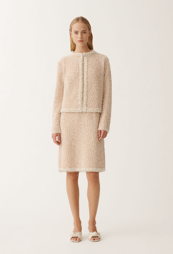 Fabiana Filippi Tweed-effect jacket, dusty pink and citrine PINK MAD265F139L1670000