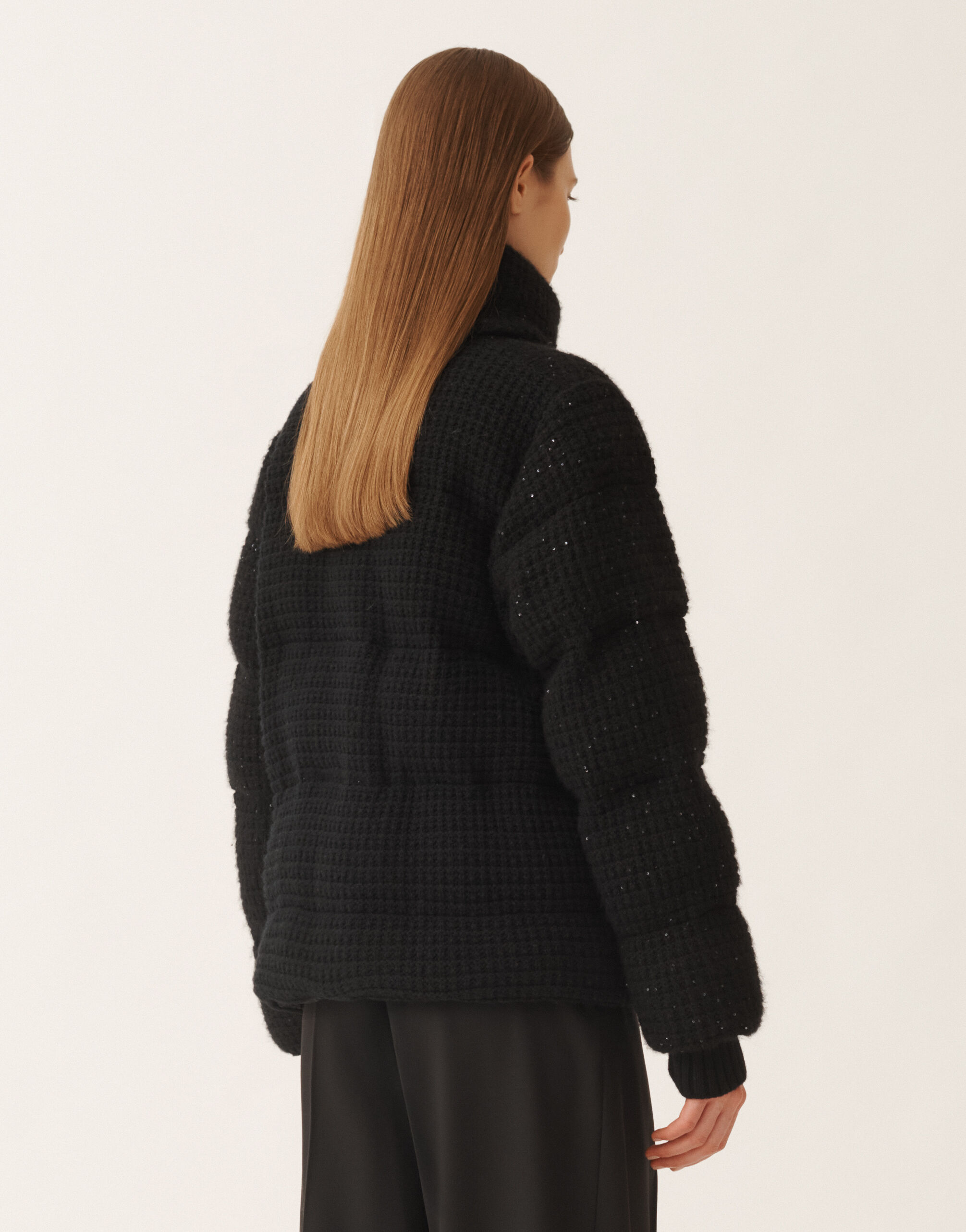 Fabiana Filippi Chaqueta de plumón en lana y seda con lentejuelas, negro Negro CTD225F672L6170000