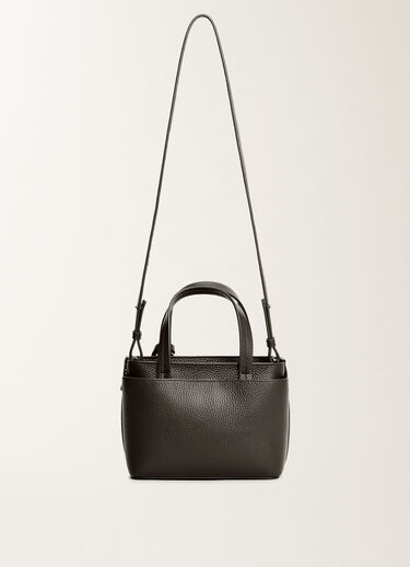 Fabiana Filippi Mittelgroße Handtasche aus genarbtem Leder, Schwarz Grau BGD215A861L8040000