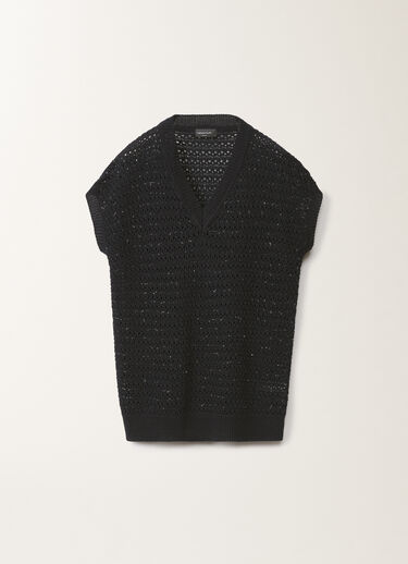 Fabiana Filippi Cotton sweater with sequins, midnight blue BLUE MAD275F572L3530000