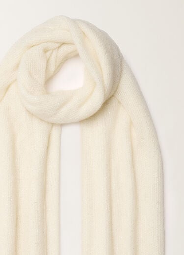 Mohair scarf with micro sequins, raffia Fabiana Filippi Mohair scarf with micro sequins, raffia White SAD266A878L7950000