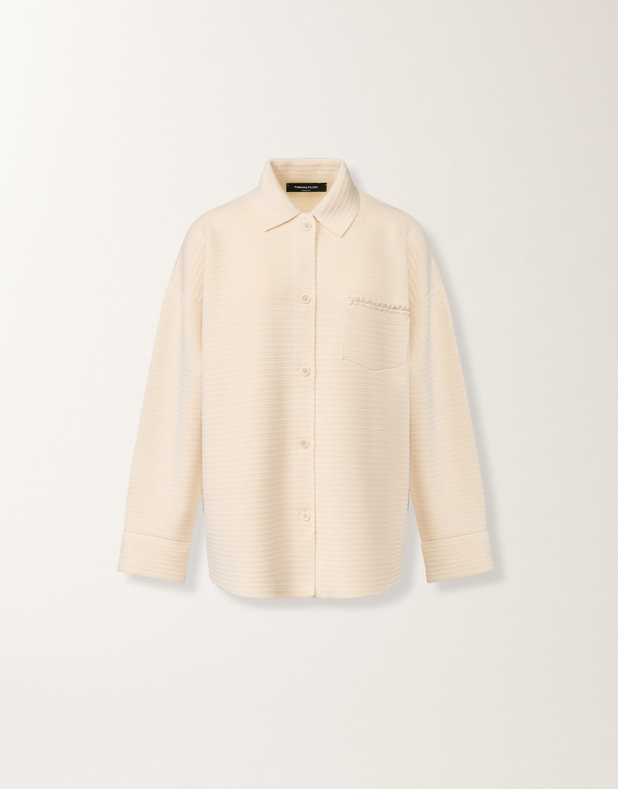 Fabiana Filippi Hemd aus Wolle und Baumwolle, Butterfarbe Butter MAD266F043L7670000