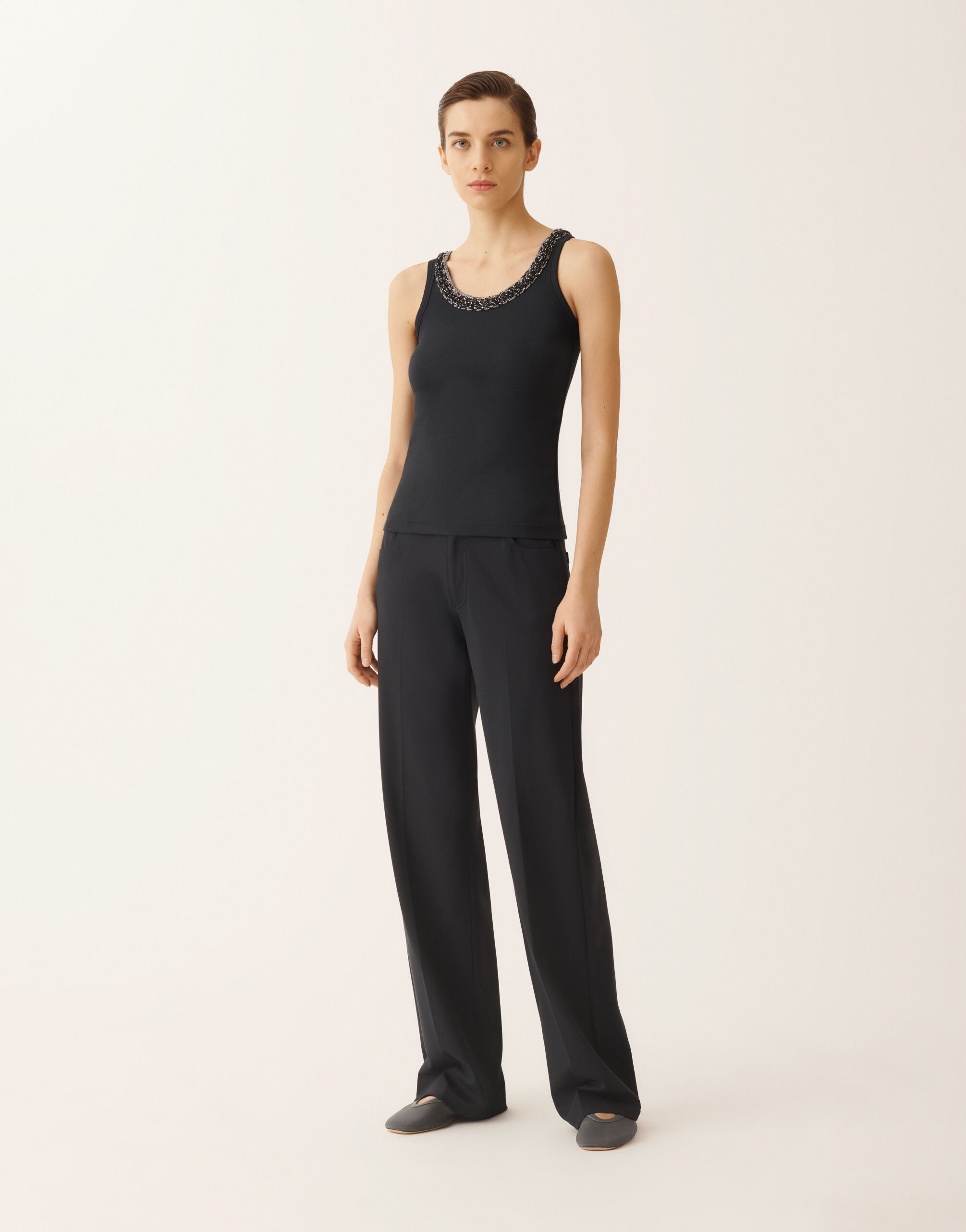 Jersey tank top, midnight blue for Women | Fabiana Filippi®
