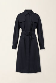 Fabiana Filippi Robe saharienne en laine fraîche, bleu nuit Bleu nuit ABD216F371M2980000