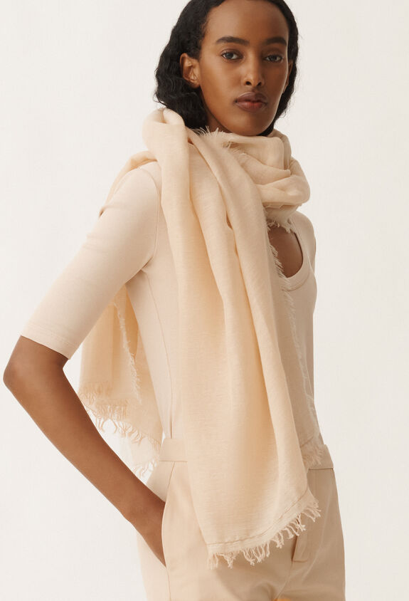 Fabiana Filippi Linen and cotton scarf, sand SAND SAD265A803L2740000