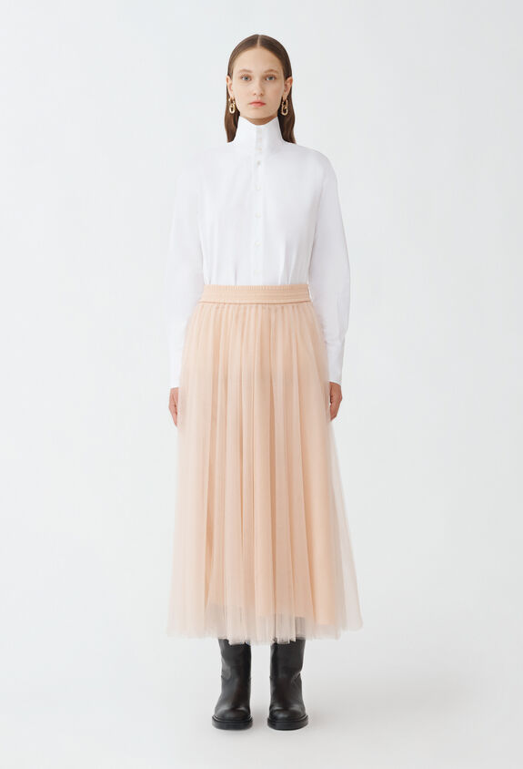 Fabiana Filippi Jupe midi en tulle, rose poudré rose poudré GND264F278I9320000