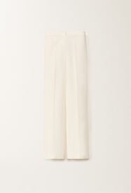 Fabiana Filippi Hose Deruta aus Geflecht in Wolle und Leinen, vanillefarben WEISS PAD265F320D8220000