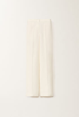 Fabiana Filippi Deruta wool and linen mat trousers, vanilla BLACK PAD265F291D6230000