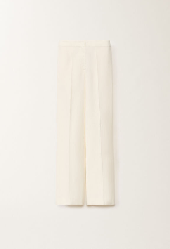 Fabiana Filippi Deruta wool and linen mat trousers, vanilla WHITE PAD265F320D8220000
